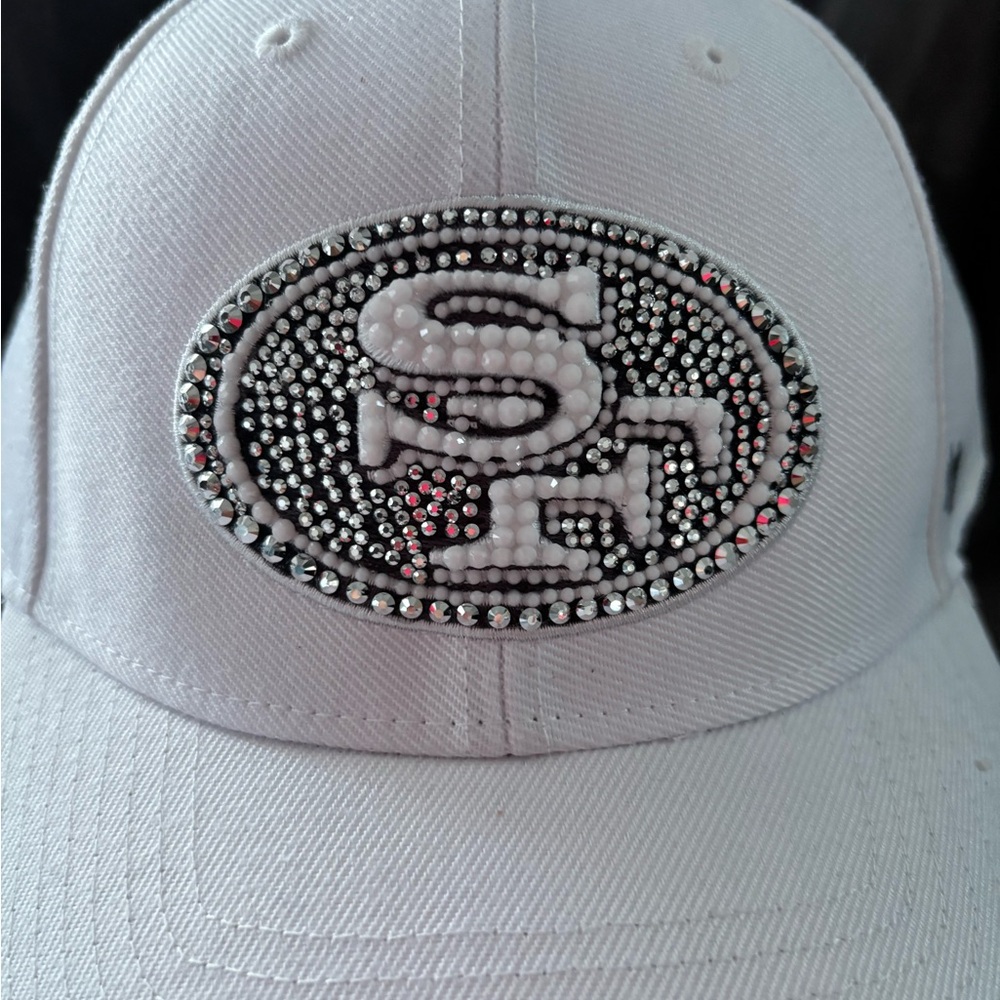 San Francisco 49ers White Cap with Rhinestone Logo
